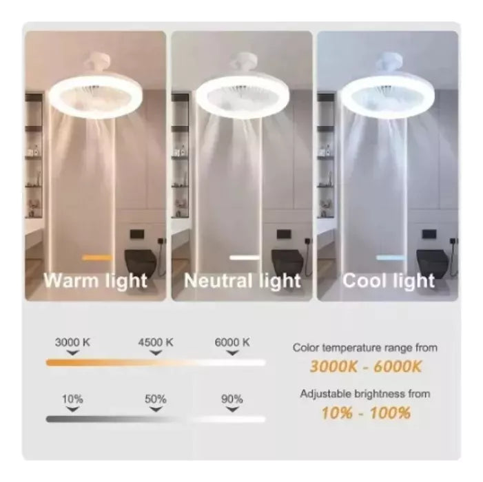 💡❄️ Ventilador LED inteligente TurboMax™ 2 en 1 - [SÚPER POTENTE] ✨