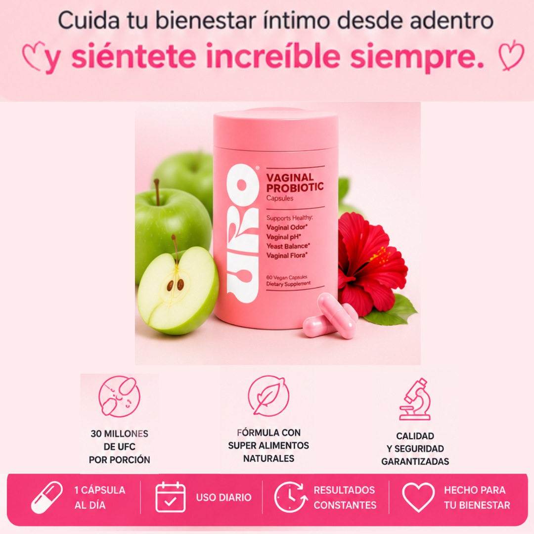 🌸 URO Vaginal Probiotic 💖 Equilibrio Íntimo, Frescura y Confianza Todos los Días 🍏✨